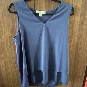 Michael Kors Navy Sleeveless Blouse | Size L | New